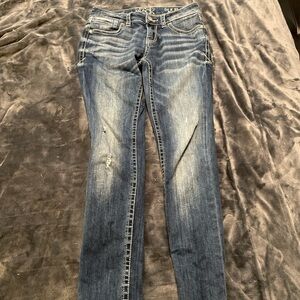 Buckle Women's Distressed Blue Skinny Jeans